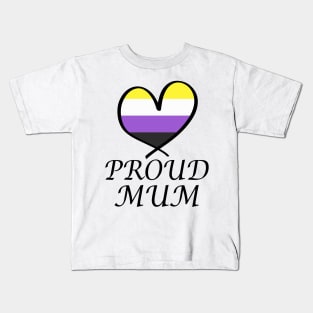 Proud Mum LGBT Gay Pride Month Nonbinary Flag Kids T-Shirt